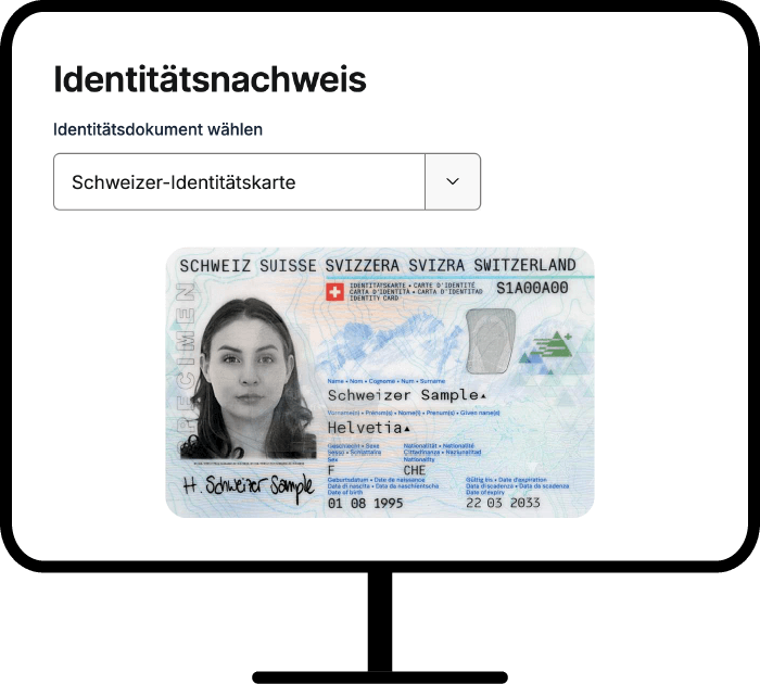 Desktop mit Identitätsdokument