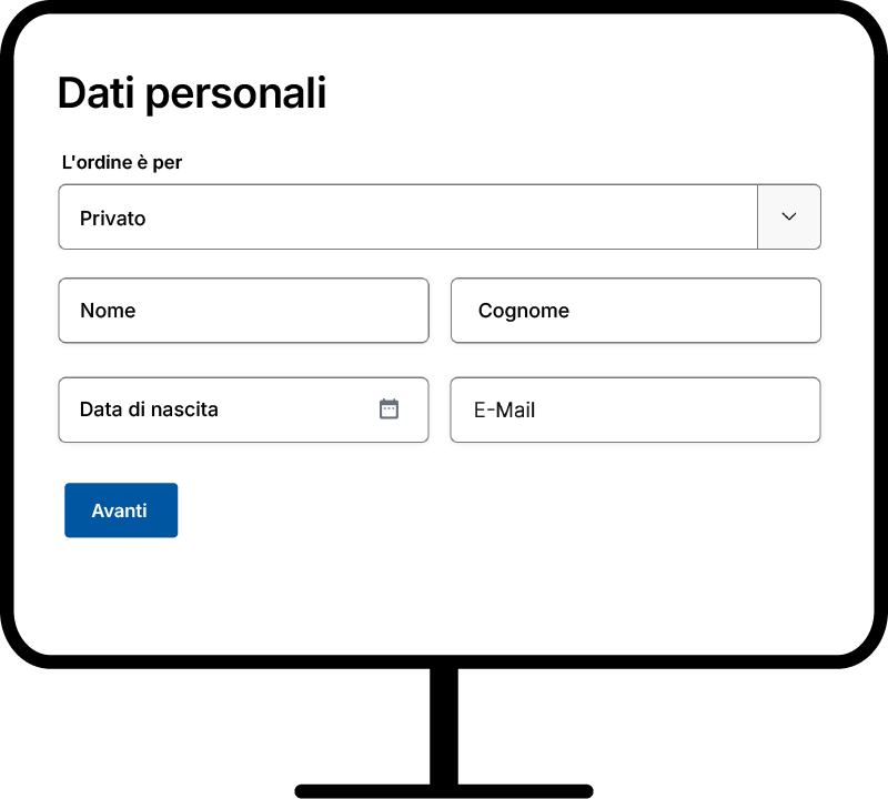 Desktop con documento d'identità