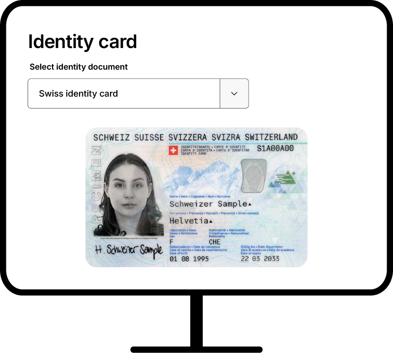Desktop with identity document